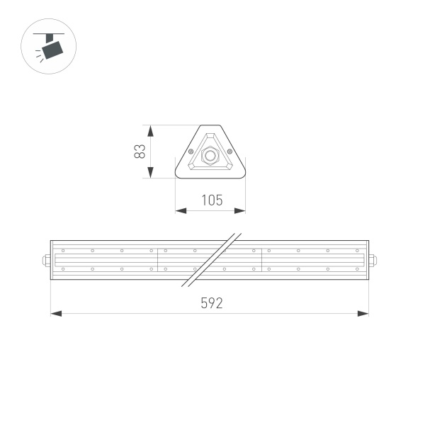 Светильник SP-LAGERN-L630-100W Day5000 (WH, 50х90 deg, 230V) (Arlight, IP65 Металл, 5 лет) Светильник SP-LAGERN-L630-100W Day5000 (WH, 50х90 deg, 230V) (Arlight, IP65 Металл, 5 лет)