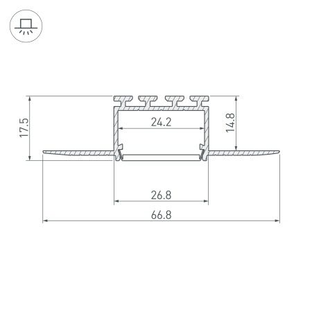 Профиль PLS-F-HIDE-2000 (Arlight, Алюминий)
