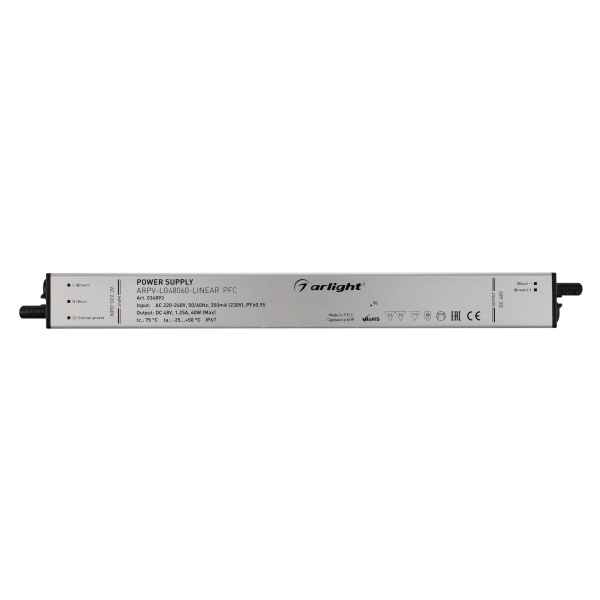 Блок питания ARPV-LG48060-LINEAR-PFC (48V, 1.25A, 60W) (Arlight, IP67 Металл, 5 лет)