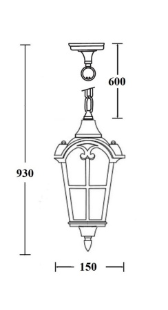 Подвесной светильник YAOHUA LUX, Черный с золотой патиной, Классика, 86105 Gb