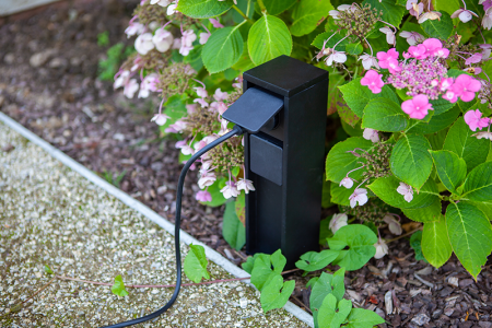 Садовая розетка, G3119, 16A-3500W h=0.31m  IP44, черный