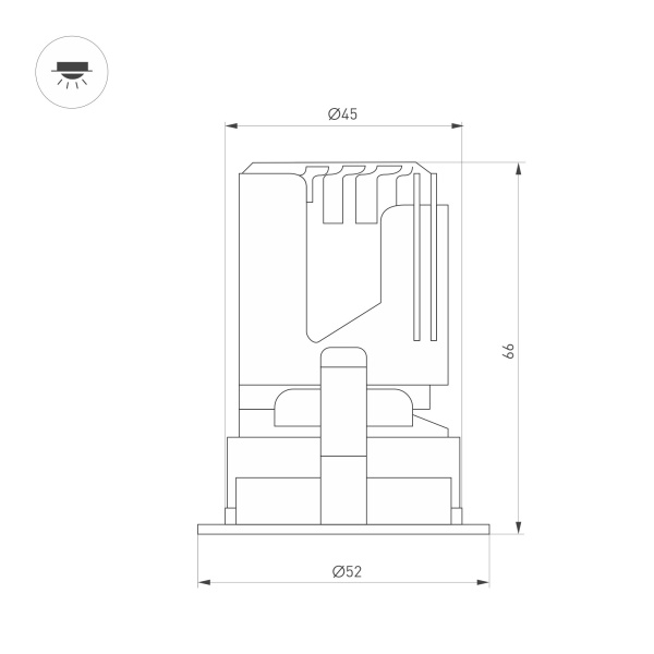 Светильник MS-ARADO-BUILT-R45-5W Warm3000 (WH-WH, 36 deg, 230V) (Arlight, IP20 Металл, 5 лет)