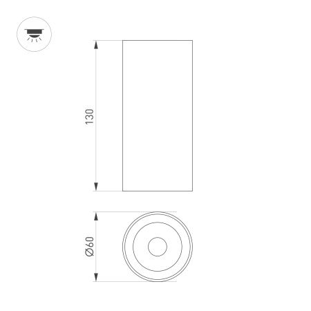 Светильник SP-GABI-SURFACE-R60-12W Warm3000 (BK, 60 deg, 230V) (Arlight, IP40 Металл, 5 лет)