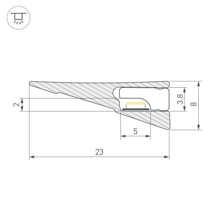 Профиль SL-MINI-SHELF-H8-2000 ANOD OLIVE GREY (Arlight, Алюминий)