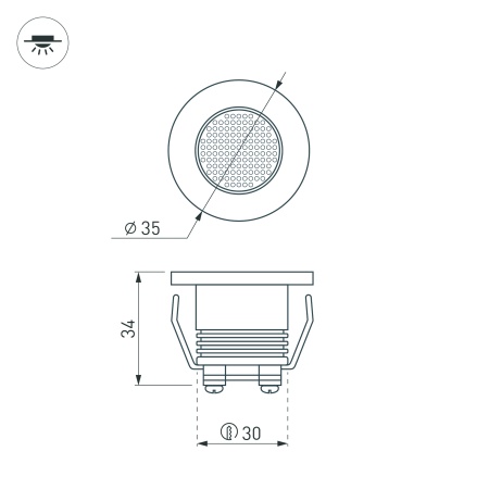 Светодиодный светильник LTM-R35WH 1W Warm White 30deg (Arlight, IP40 Металл, 3 года)