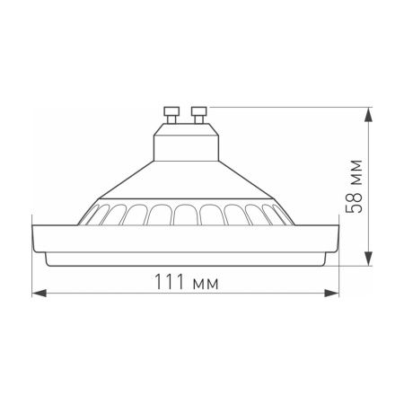 Лампа AR111-UNIT-GU10-15W-DIM Warm3000 (WH, 120 deg, 230V) (Arlight, Металл) Лампа AR111-UNIT-GU10-15W-DIM Warm3000 (WH, 120 deg, 230V) (Arlight, Металл)