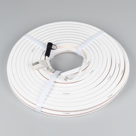 Лента герметичная MOONLIGHT-TOP-X320-13x12mm 24V Warm3000 (5 W/m, IP67, sauna, 15m, wire x2) (Arlight, Вывод вниз, 3 года)