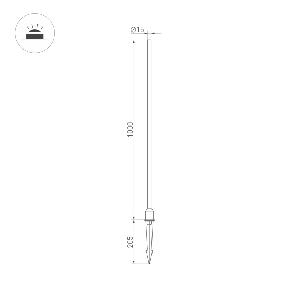 Светильник KT-CHAMPAGNE-L1000-3W Warm3000 (DG, 180 deg, 24V) (Arlight, IP65 Металл, 3 года)