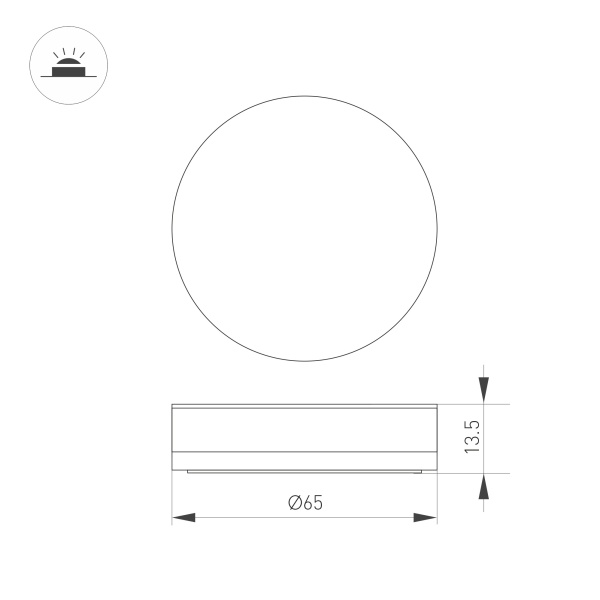 Накладка ART-DECK-CAP-ROLL-R65 (SL, STEEL) (Arlight, Металл)