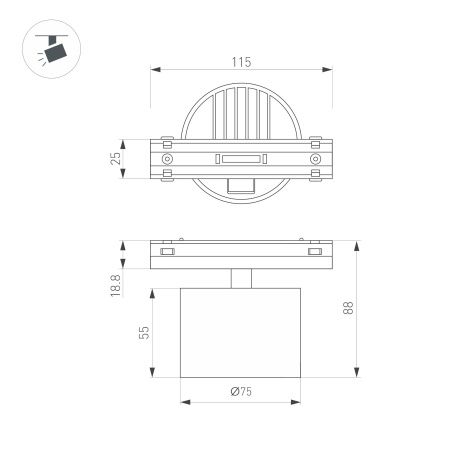 Светильник MAG-VIBE-POINT-R75-10W Day4000 (BK, 24 deg, 48V) (Arlight, IP20 Металл, 5 лет) Светильник MAG-VIBE-POINT-R75-10W Day4000 (BK, 24 deg, 48V) (Arlight, IP20 Металл, 5 лет)