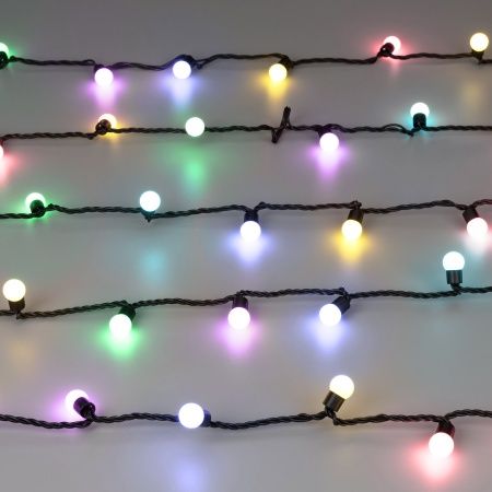 Светодиодная гирлянда ARD-BALL-CLASSIC-D17.5-10000-BLACK-100LED RGB (230V, 7W) (Ardecoled, IP65)