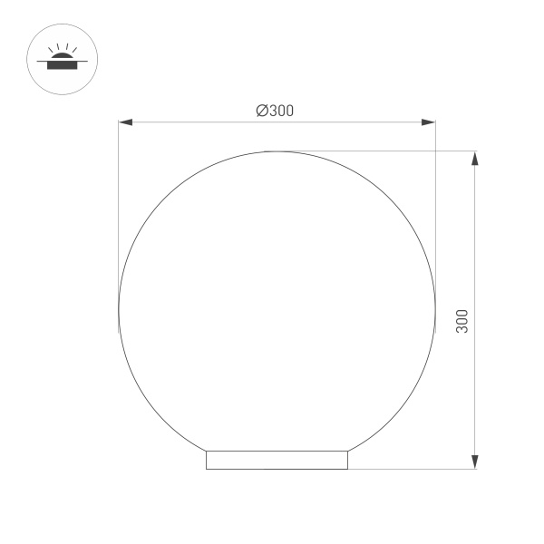 Светильник KT-GLOBE-R300-10W Warm3000 (DG, 275 deg, 24V) (Arlight, IP65 Металл, 3 года)