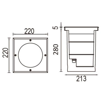 Встраиваемый светильник YAOHUA LUX, 73205B SS Встраиваемый светильник YAOHUA LUX, 73205B SS