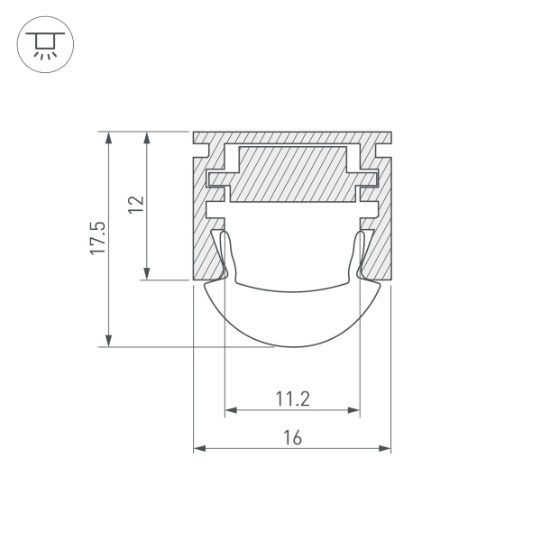 Профиль PDS-REGULOR-2000 ANOD (Arlight, Алюминий)