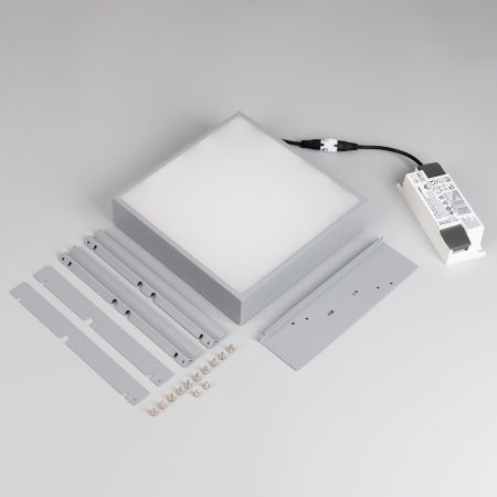 Светильник DL-GRIGLIATO-S190x190-24W Warm3000 (GR, 100 deg, 230) (Arlight, IP40 Металл, 5 лет)