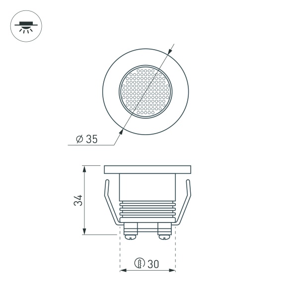 Светодиодный светильник LTM-R35WH 1W White 30deg (Arlight, IP40 Металл, 3 года)