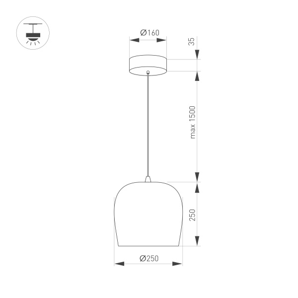 Светильник SP-PEONY-HANG-R250-15W Day4000 (BK, 65 deg, 230V) (Arlight, IP20 Металл, 3 года)