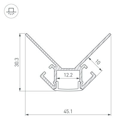 Профиль ARH-DECORE-S12-EXT-2000 ANOD внешний (Arlight, Алюминий)