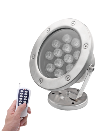 Светильник для водоемов, UG1460, AC12V  12W  IP68  RGB+RF, сатин-никель