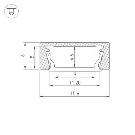Профиль MIC-M-3000 ANOD (Arlight, Алюминий)