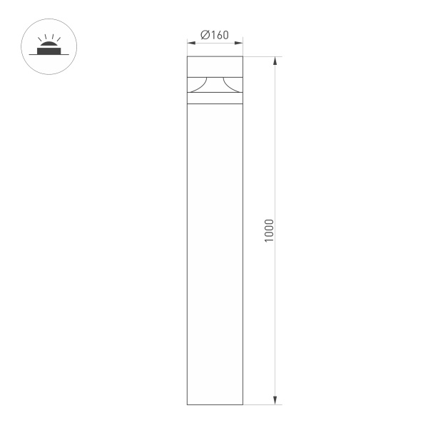 Светильник LGD-GUIDE-BOLL-H1000-20W Warm3500-MIX (GR, 280 deg, 230V) (Arlight, IP65 Металл, 5 лет) Светильник LGD-GUIDE-BOLL-H1000-20W Warm3500-MIX (GR, 280 deg, 230V) (Arlight, IP65 Металл, 5 лет)
