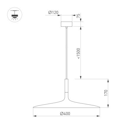 Светильник SP-FIORE-R400-13W Warm3000 (BK, 120 deg, 230V) (Arlight, IP20 Металл, 3 года)