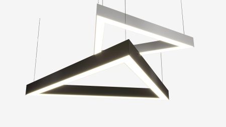 Подвесной профильный светильник треугольник черный SILED TRIGON-PROF 1490х1290х50х70 (103 Вт)