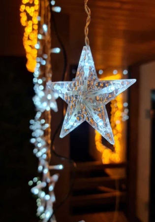 Гирлянда занавес Звезды D6306 SD 3х0,9 м 138 LED IP44 теплый белый