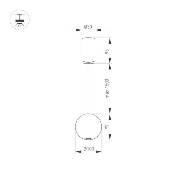 Светильник SP-ELEMENTA-ORB-R100-9W Warm3000 (WH, 39 deg, 230V) (Arlight, IP40 Металл, 3 года)