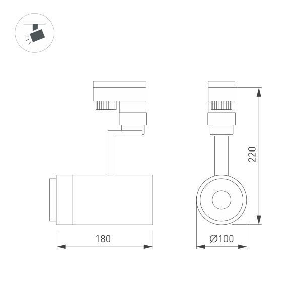 Светильник LGD-ZEUS-4TR-R100-30W Day (WH, 20-60 deg) (Arlight, IP20 Металл, 3 года)