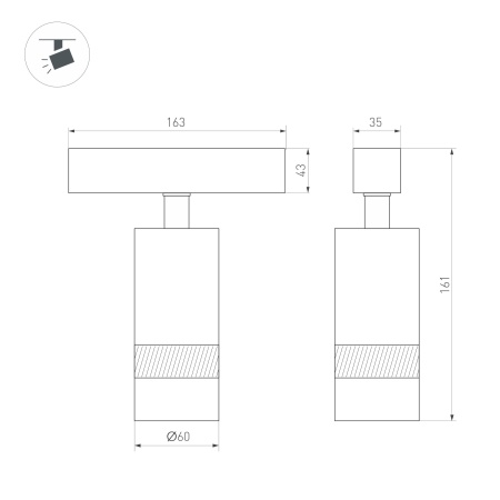 Светильник MAG-SPOT-ZOOM-45-R60-15W Day4000 (BK, 15-50 deg, 24V) (Arlight, IP20 Металл, 3 года)