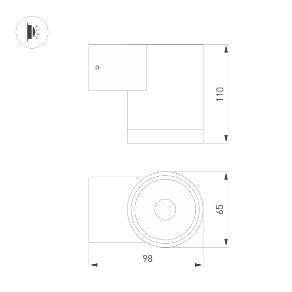 Светильник LGD-RAY-WALL-R65-12W Day4000 (GR, 6 deg, 230V) (Arlight, IP65 Металл, 3 года)