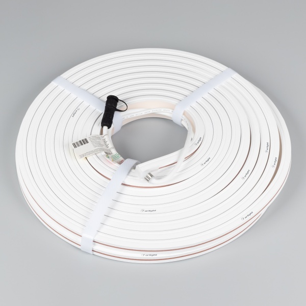 Лента герметичная MOONLIGHT-TOP-X320-13x12mm 24V White6000 (5 W/m, IP67, sauna, 15m, wire x2) (Arlight, Вывод вниз, 3 года)