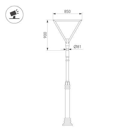 Светильник  OXOR-TRILEIS-900x850х80-75W Day4000 (BK, 120 deg, 230V) IP65 (Arlight, IP65 Металл, 3 года)