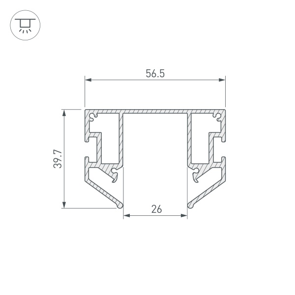 Профиль-держатель MAG-STRETCH-25-2000 (5LN) (Arlight, Алюминий)