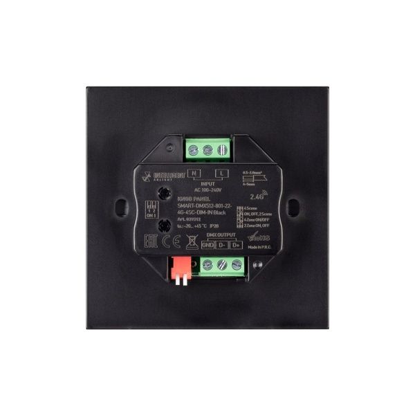 INTELLIGENT ARLIGHT Кнопочная панель SMART-DMX512-801-22-4G-4SC-DIM-IN Black (230V, 2.4G) (IARL, IP20 Пластик, 5 лет) INTELLIGENT ARLIGHT Кнопочная панель SMART-DMX512-801-22-4G-4SC-DIM-IN Black (230V, 2.4G) (IARL, IP20 Пластик, 5 лет)
