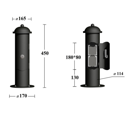Розетка садовая, Черный, 1-450 круг Bl