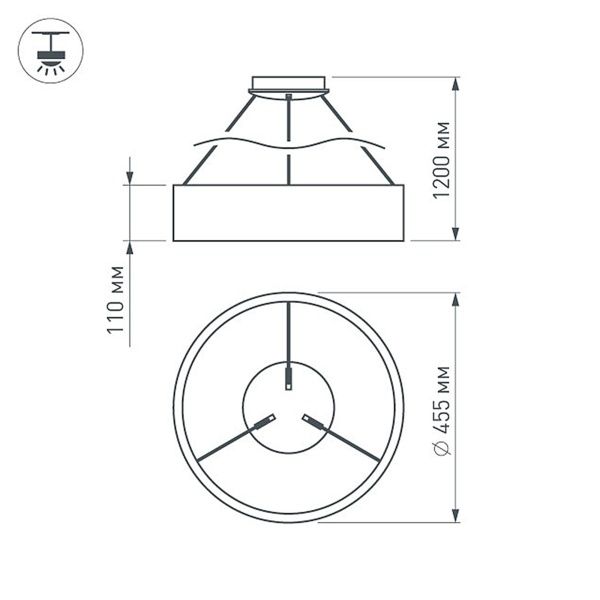 Светильник SP-TOR-RING-HANG-R460-33W Warm3000 (WH, 120 deg) (Arlight, IP20 Металл, 3 года) Светильник SP-TOR-RING-HANG-R460-33W Warm3000 (WH, 120 deg) (Arlight, IP20 Металл, 3 года)