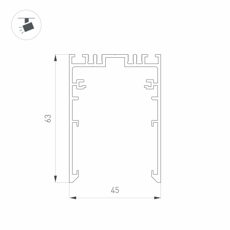 Трек MAG-TRACK-4563-2000 (BK, 5LN) (Arlight, IP20 Металл, 3 года)