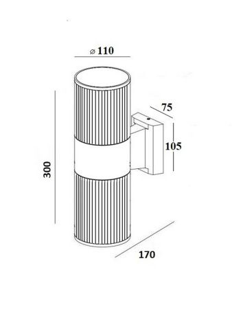 Архитектурная подсветка YAOHUA LUX, Черный с золотой патиной, Модерн, 78205 Gb