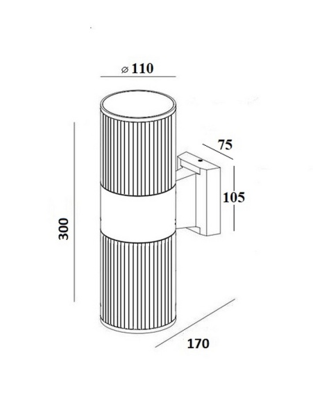 Архитектурная подсветка YAOHUA LUX, Черный с золотой патиной, Модерн, 78205 Gb