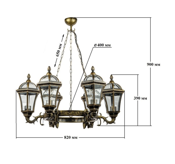Подвесной светильник YAOHUA LUX, Черный с золотом матовым (black/gold), Классика, 95270S/6/15s st 40 Gb Подвесной светильник YAOHUA LUX, Черный с золотом матовым (black/gold), Классика, 95270S/6/15s st 40 Gb