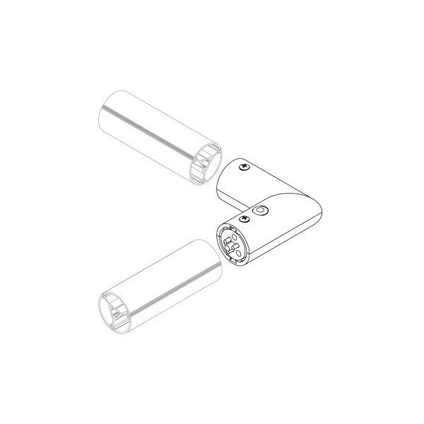 Соединитель профиля ROUND-D36-360-90 BLACK (Arlight, Металл)