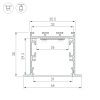 Профиль LINIA49-F-M-2000 BLACK (Arlight, Алюминий) Профиль LINIA49-F-M-2000 BLACK (Arlight, Алюминий)