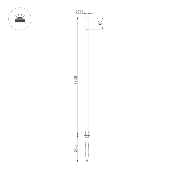 Светильник KT-CANNA-L1200-1W Warm3000 (DG, 110 deg, 24V) (Arlight, IP65 Металл, 3 года)