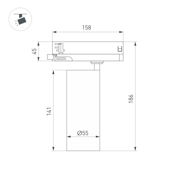 Светильник LGD-GERA-4TR-R55-10W Warm3000 (WH, 15 deg, 230V) (Arlight, IP20 Металл, 5 лет)