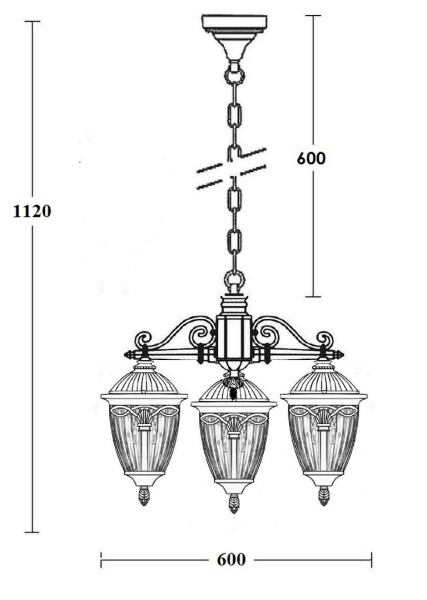 Подвесной светильник YAOHUA LUX, Черный, Классика, 86370 3 02 Bl