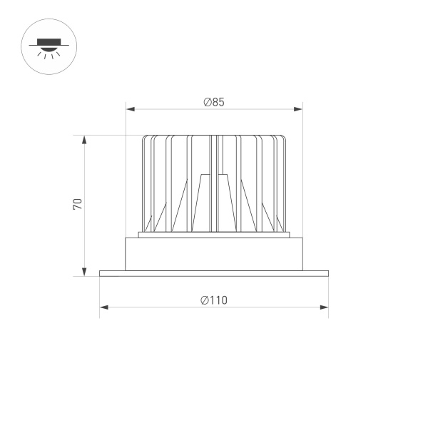 Светильник MS-ATLAS-TRIMLESS-R70-12W Day4000 (WH, 32deg, 230V) (Arlight, IP20 Металл, 5 лет)