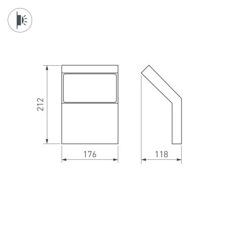 Светильник LGD-ECRAN-WALL-9W Warm3000 (GR, 108 deg, 230V) (Arlight, IP65 Металл, 3 года)