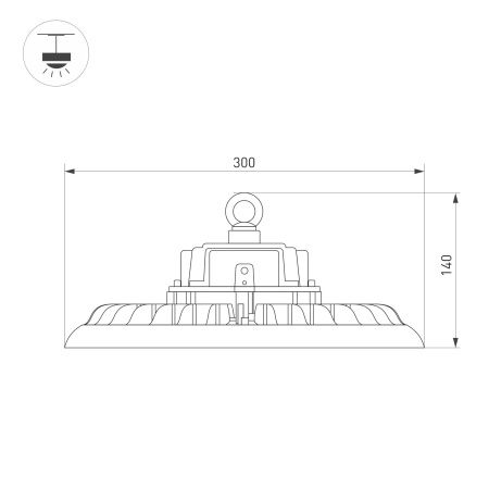 Светильник SP-ARIVA-MOTION-R300-150W White5000 (BK, 90 deg, 230V) (Arlight, IP65 Металл, 5 лет) Светильник SP-ARIVA-MOTION-R300-150W White5000 (BK, 90 deg, 230V) (Arlight, IP65 Металл, 5 лет)